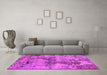 Machine Washable Oriental Pink Industrial Rug in a Living Room, wshurb2616pnk