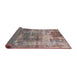 Sideview of Mid-Century Modern Khaki Rose Pink Oriental Rug, urb2617