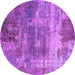 Round Oriental Purple Industrial Rug, urb2617pur