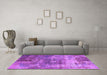 Machine Washable Oriental Purple Industrial Area Rugs in a Living Room, wshurb2617pur