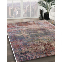 Mid-Century Modern Khaki Rose Pink Oriental Rug, urb2617