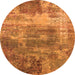 Round Oriental Orange Industrial Rug, urb2617org