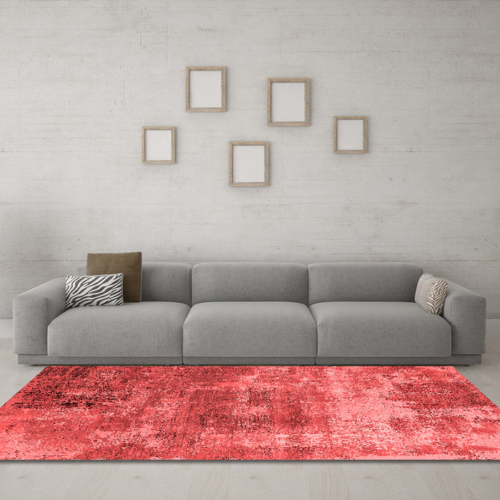 Industrial Red Washable Rugs