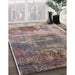 Mid-Century Modern Khaki Rose Pink Oriental Rug in Family Room, urb2617