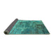 Sideview of Oriental Turquoise Industrial Rug, urb2617turq