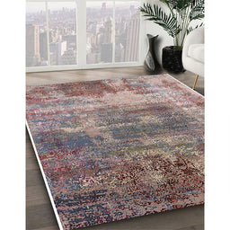 Machine Washable Industrial Modern Khaki Rose Pink Rug in a Family Room, wshurb2617