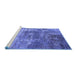 Sideview of Machine Washable Oriental Blue Industrial Rug, wshurb2617blu