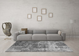 Machine Washable Oriental Gray Industrial Rug in a Living Room,, wshurb2617gry