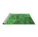 Sideview of Machine Washable Oriental Emerald Green Industrial Area Rugs, wshurb2617emgrn