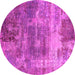 Round Oriental Pink Industrial Rug, urb2617pnk