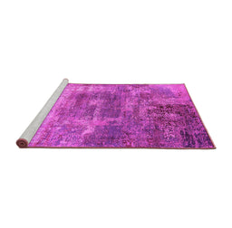 Sideview of Machine Washable Oriental Pink Industrial Rug, wshurb2617pnk