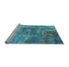 Sideview of Machine Washable Oriental Light Blue Industrial Rug, wshurb2617lblu