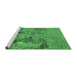 Sideview of Machine Washable Oriental Emerald Green Industrial Area Rugs, wshurb2618emgrn