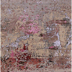 Square Mid-Century Modern Chestnut Brown Oriental Rug, urb2618