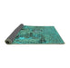 Sideview of Oriental Turquoise Industrial Rug, urb2618turq