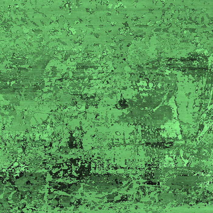 Square Oriental Emerald Green Industrial Rug, urb2618emgrn