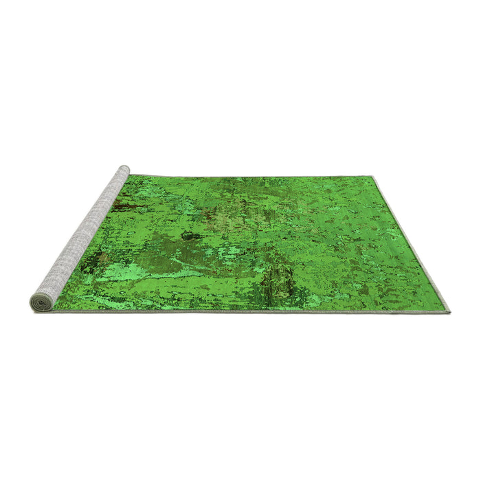 Sideview of Machine Washable Oriental Green Industrial Area Rugs, wshurb2618grn