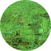 Round Oriental Green Industrial Rug, urb2618grn