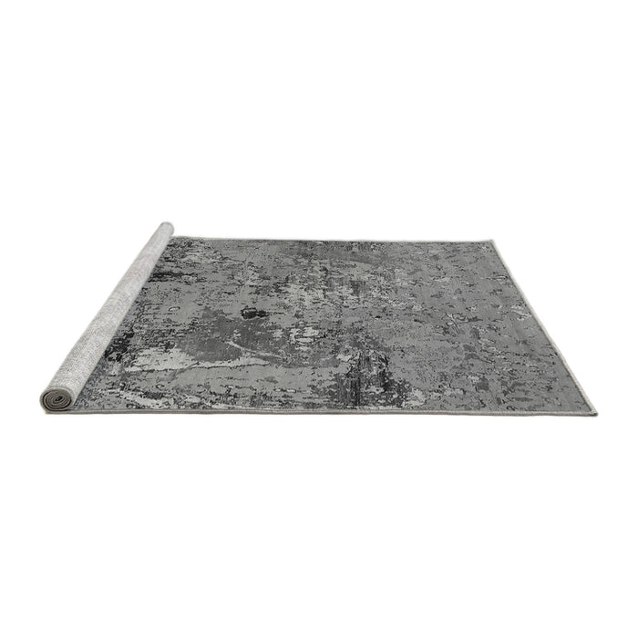 Sideview of Machine Washable Oriental Gray Industrial Rug, wshurb2618gry