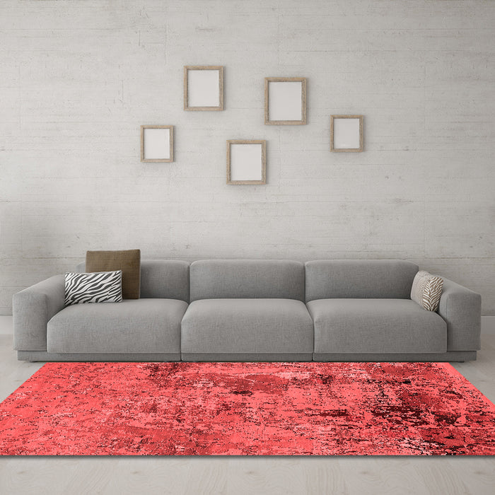 Industrial Red Washable Rugs