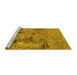 Sideview of Machine Washable Oriental Yellow Industrial Rug, wshurb2618yw