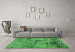 Machine Washable Oriental Emerald Green Industrial Area Rugs in a Living Room,, wshurb2618emgrn