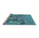 Sideview of Machine Washable Oriental Light Blue Industrial Rug, wshurb2618lblu