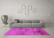 Machine Washable Oriental Pink Industrial Rug in a Living Room, wshurb2618pnk