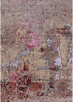 Machine Washable Industrial Modern Chestnut Brown Rug, wshurb2618