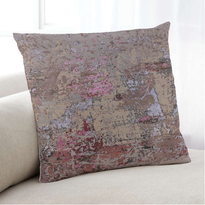 Lifestyle Image of Mid-Century Modern Urban Square Chestnut Brown Throw Pillow, 18 inch by 18 inch, pwurb2618