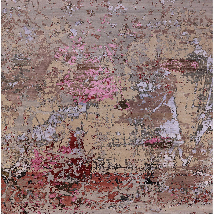 Square Machine Washable Industrial Modern Chestnut Brown Rug, wshurb2618