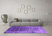 Machine Washable Oriental Purple Industrial Area Rugs in a Living Room, wshurb2619pur