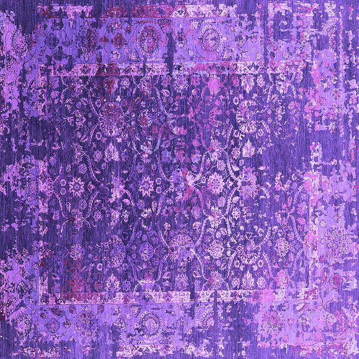 Square Machine Washable Oriental Purple Industrial Area Rugs, wshurb2619pur