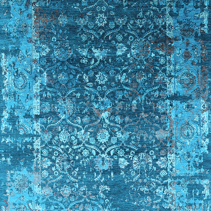 Machine Washable Oriental Light Blue Industrial Rug, wshurb2619lblu