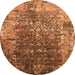 Round Oriental Orange Industrial Rug, urb2619org