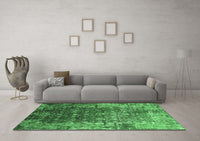 Machine Washable Oriental Emerald Green Industrial Rug, wshurb2619emgrn