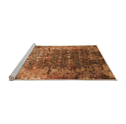Sideview of Machine Washable Oriental Orange Industrial Area Rugs, wshurb2619org