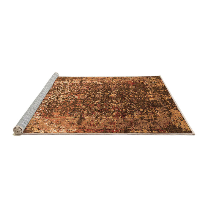 Sideview of Machine Washable Oriental Orange Industrial Area Rugs, wshurb2619org