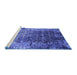 Sideview of Machine Washable Oriental Blue Industrial Rug, wshurb2619blu