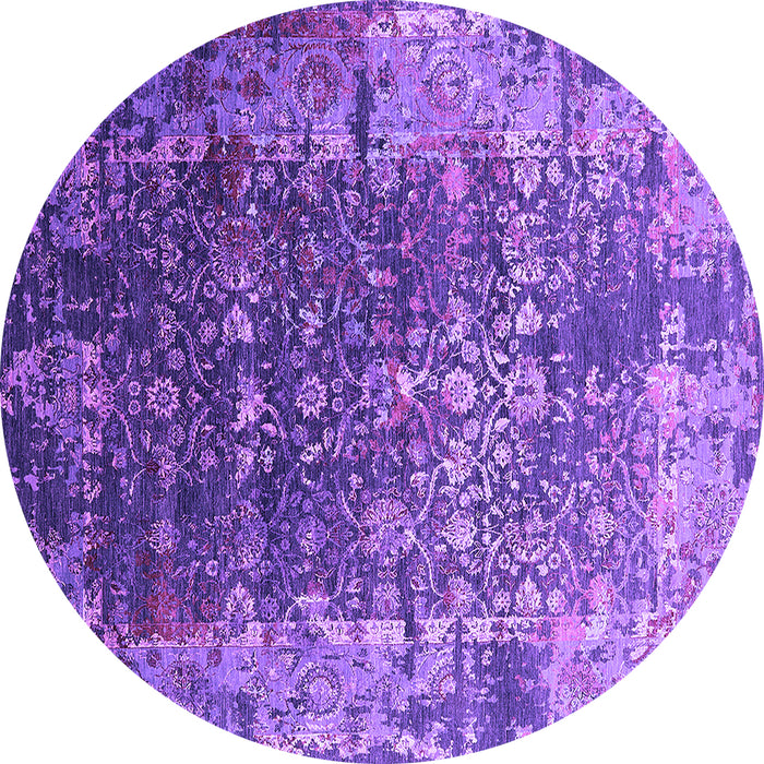 Round Oriental Purple Industrial Rug, urb2619pur