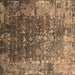 Square Machine Washable Oriental Brown Industrial Rug, wshurb2619brn