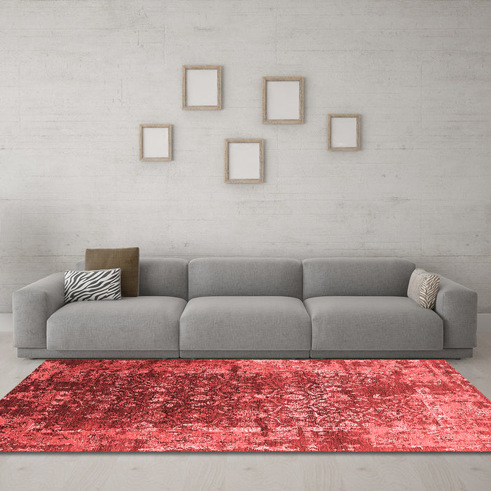 Industrial Red Washable Rugs