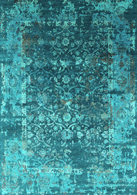 Oriental Turquoise Industrial Rug, urb2619turq