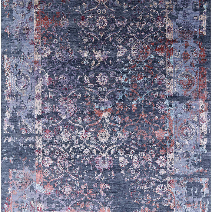 Machine Washable Industrial Modern Purple Haze Purple Rug, wshurb2619