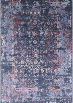 Mid-Century Modern Purple Oriental Rug, urb2619