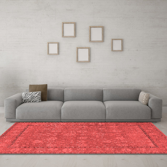 Industrial Red Washable Rugs