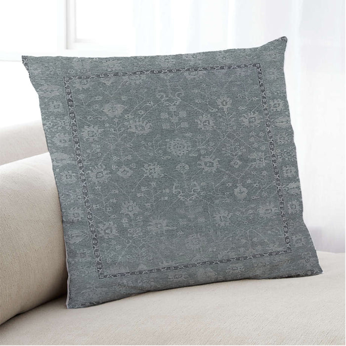 Lifestyle Image of Mid-Century Modern Urban Square Marble Blue Throw Pillow, 18 inch by 18 inch, pwurb261