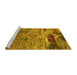 Sideview of Machine Washable Oriental Yellow Industrial Rug, wshurb2620yw