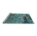 Sideview of Machine Washable Oriental Light Blue Industrial Rug, wshurb2620lblu