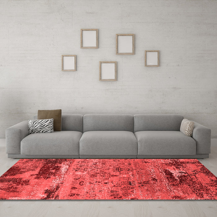 Industrial Red Washable Rugs